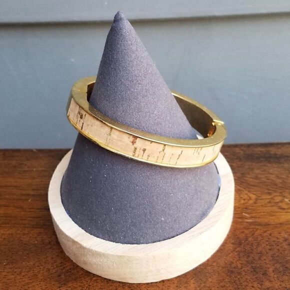 J. Crew Jewelry - J Crew Cork Look Hinged Bangle It's bangle season!!!!